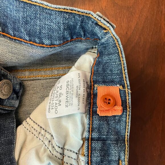 Girls Jeans Wrangler Adjustable Waist Size 10 Slim EUC - Picture 7 of 8